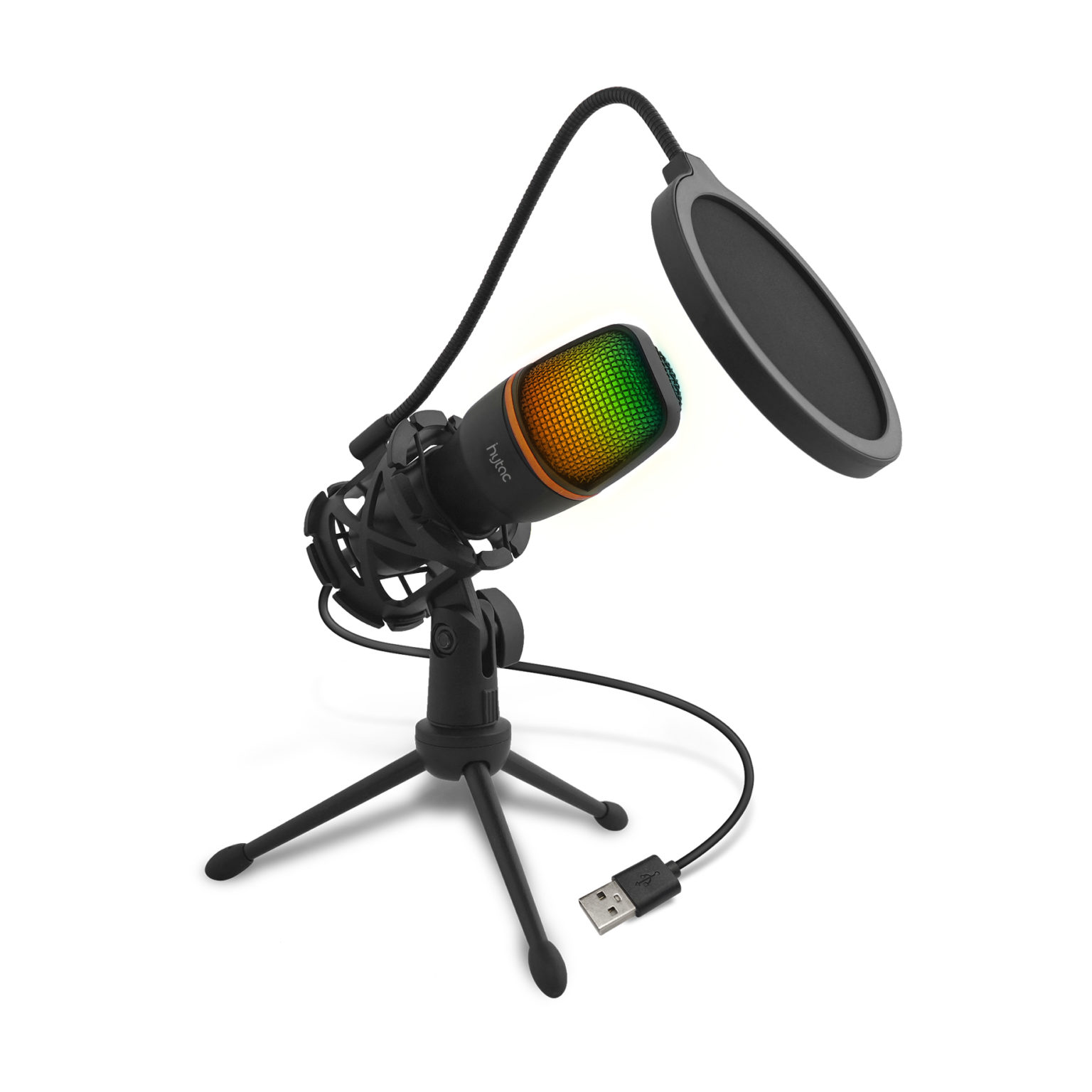 Hytac HMM620 RGB USB Condenser Microphone with Popping Filter and Anti ...